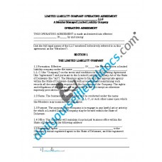 Limited Liability Company Operating Agreement (Member Managed) - Delaware